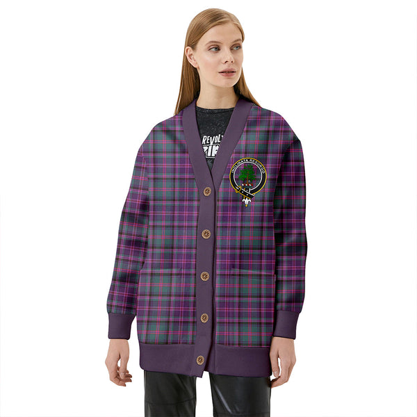 Couper (Cooper) Weathered Clan Badge Tartan V-neck Cardigan