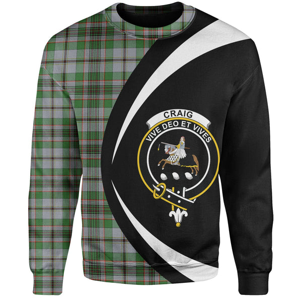 Craig (Craigie) Ancient Clan Badge Tartan Sweatshirt Circle Style Personalized