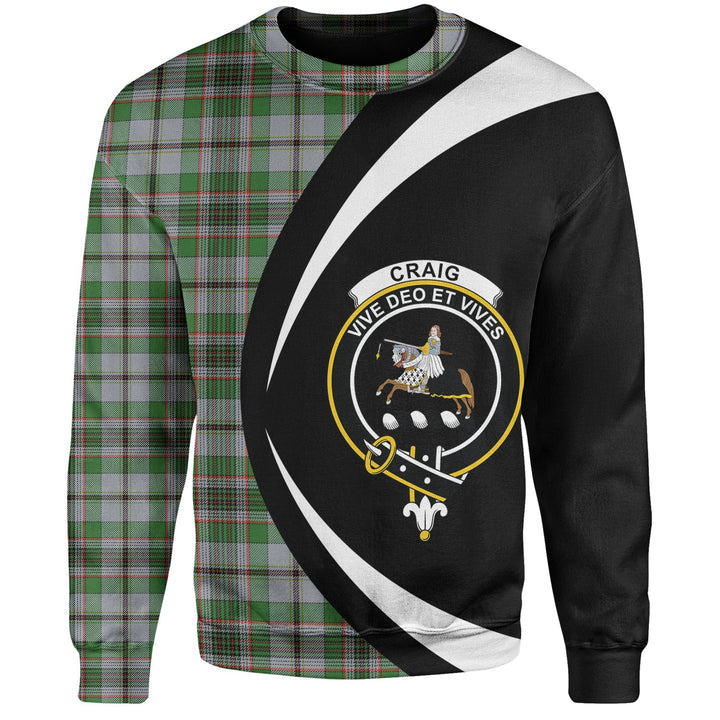 Craig (Craigie) Ancient Clan Badge Tartan Sweatshirt Circle Style Personalized