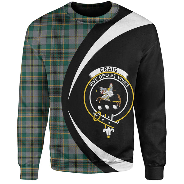 Craig (Craigie) Modern Clan Badge Tartan Sweatshirt Circle Style Personalized