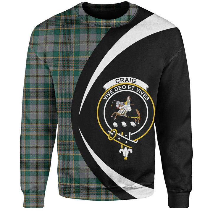 Craig (Craigie) Modern Clan Badge Tartan Sweatshirt Circle Style Personalized