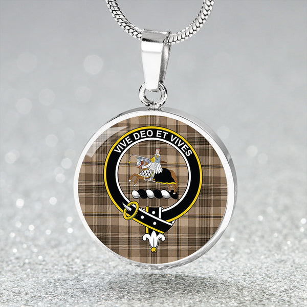 Craig (Craigie) Weathered Clan Badge Tartan Classic Circle Necklace