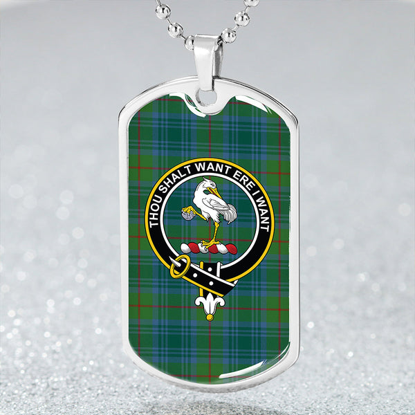 Cranston Modern Clan Badge Classic Tartan Dog Tag Necklace