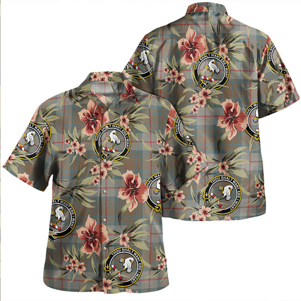 Cranston Weathered Clan Badge Tartan Aloha Hawaiian Shirt Tropical Old Style