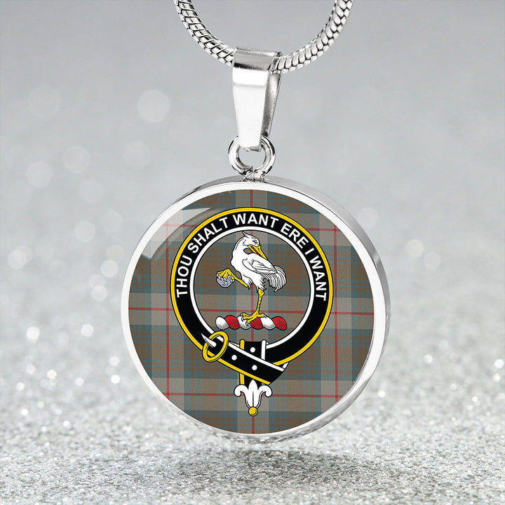 Cranston Weathered Clan Badge Tartan Classic Circle Necklace