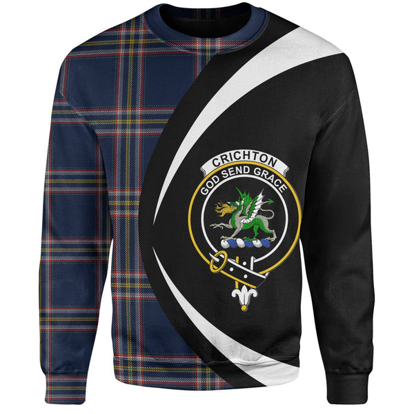 Crichton (Creighton) Modern Clan Badge Tartan Sweatshirt Circle Style Personalized