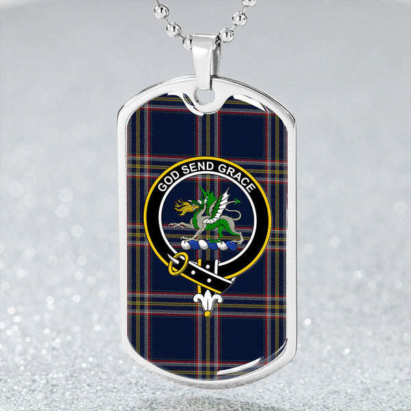 Crichton (Creighton) Modern Clan Badge Classic Tartan Dog Tag Necklace