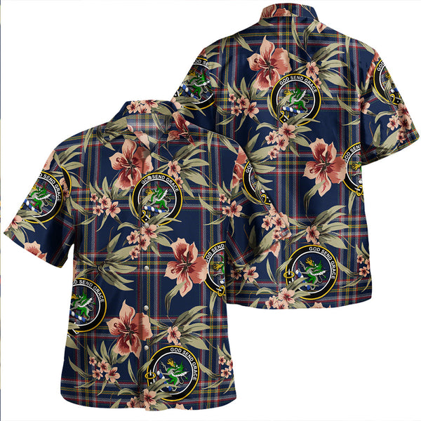 Crichton (Creighton) Modern Clan Badge Tartan Aloha Hawaiian Shirt Tropical Old Style