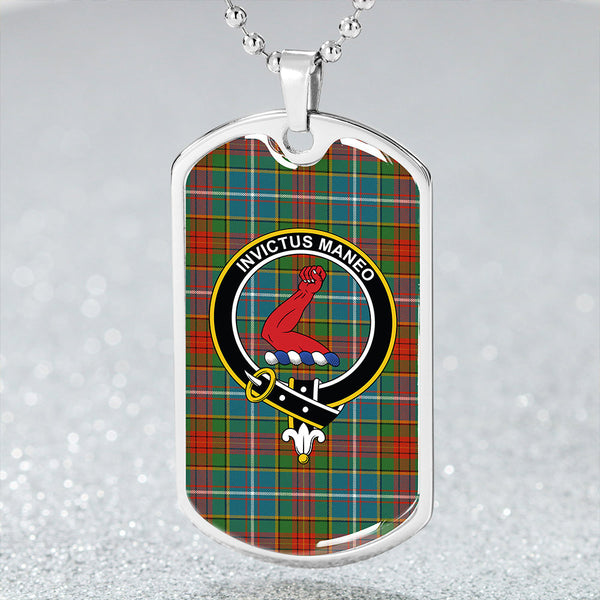 Crozier Ancient Clan Badge Classic Tartan Dog Tag Necklace