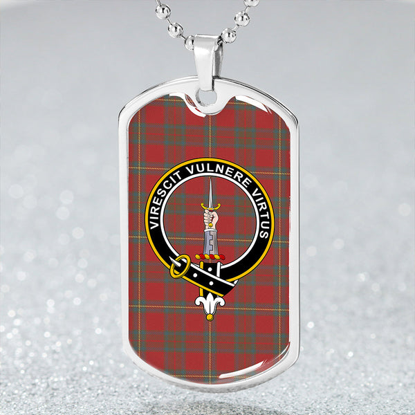 Cruikshank Weathered Clan Badge Classic Tartan Dog Tag Necklace