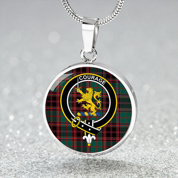 Cumming Hunting (Cumming Glenorchy) Modern Clan Badge Tartan Classic Circle Necklace