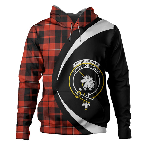 Cunningham Ancient Clan Badge Tartan Hoodie Circle Style
