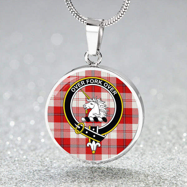 Cunningham Dress Red Clan Badge Tartan Classic Circle Necklace