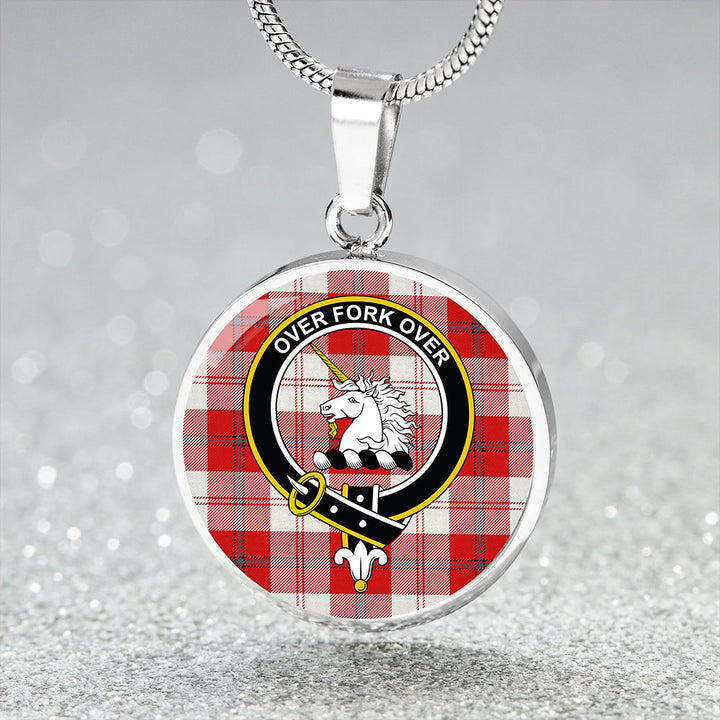 Cunningham Dress Red Clan Badge Tartan Classic Circle Necklace