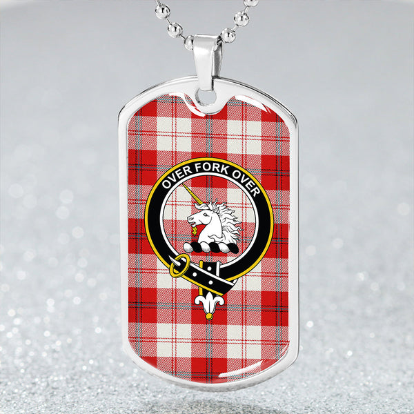 Cunningham Dress Red Clan Badge Classic Tartan Dog Tag Necklace