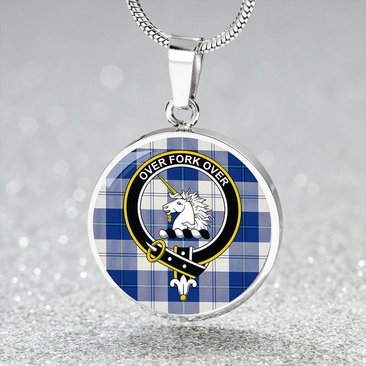 Cunningham Dress Royal Blue Clan Badge Tartan Classic Circle Necklace