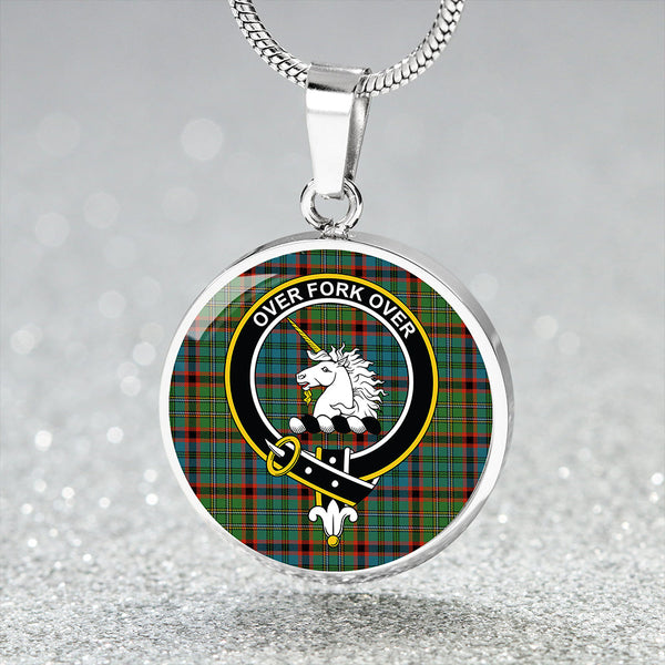 Cunningham Hunting Ancient Clan Badge Tartan Classic Circle Necklace