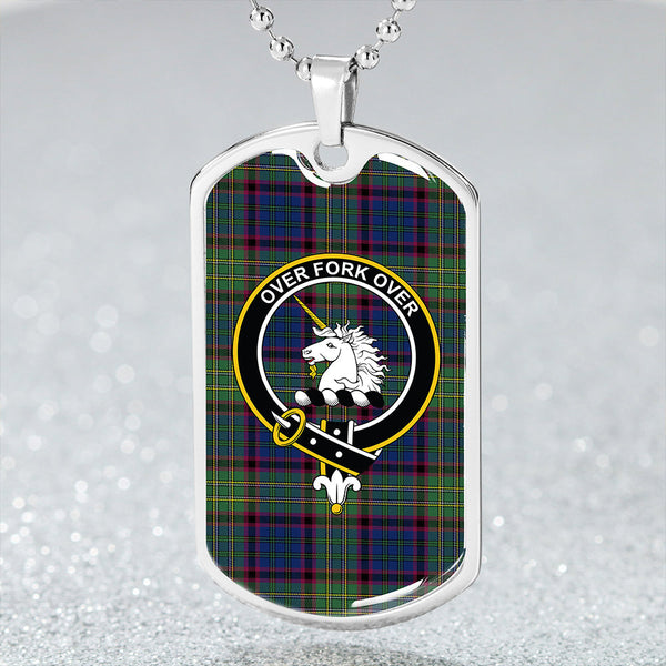 Cunningham Hunting Modern Clan Badge Classic Tartan Dog Tag Necklace