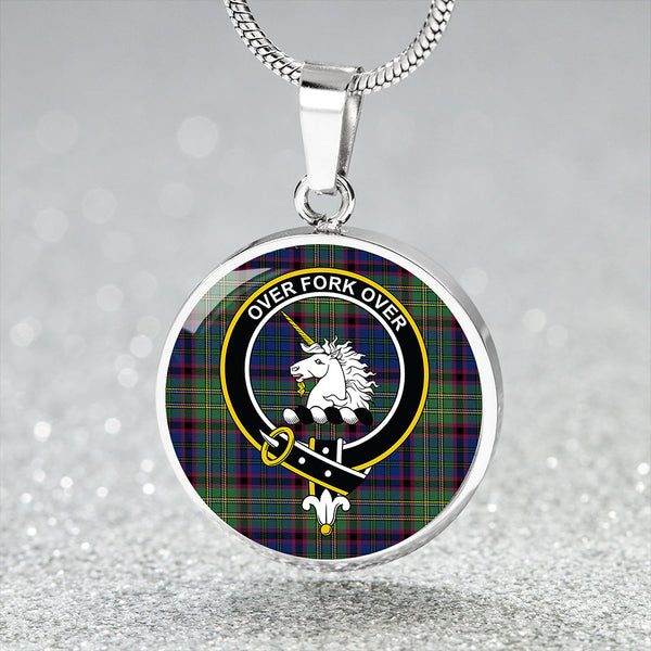 Cunningham Hunting (MacNicol Hunting #2) Modern Clan Badge Tartan Classic Circle Necklace