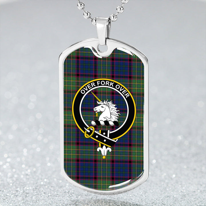Cunningham Hunting (MacNicol Hunting #2) Modern Clan Badge Classic Tartan Dog Tag Necklace