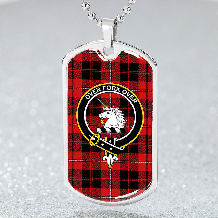 Cunningham Modern Clan Badge Classic Tartan Dog Tag Necklace