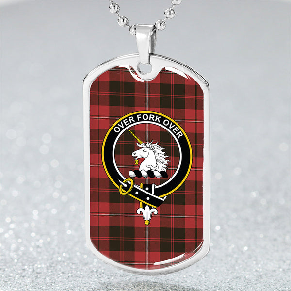 Cunningham Weathered Clan Badge Classic Tartan Dog Tag Necklace