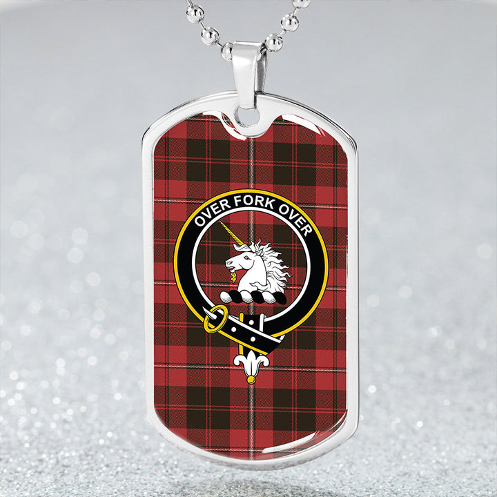 Cunningham Weathered Clan Badge Classic Tartan Dog Tag Necklace
