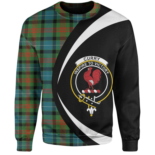 Curry (Currie) Ancient Clan Badge Tartan Sweatshirt Circle Style Personalized