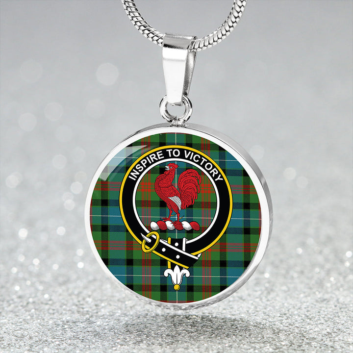 Curry (Currie) Ancient Clan Badge Tartan Classic Circle Necklace
