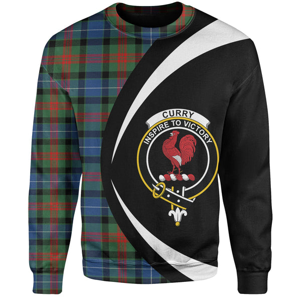 Curry (Currie) Modern Clan Badge Tartan Sweatshirt Circle Style Personalized