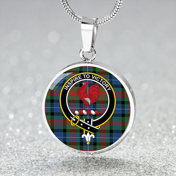 Curry (Currie) Modern Clan Badge Tartan Classic Circle Necklace