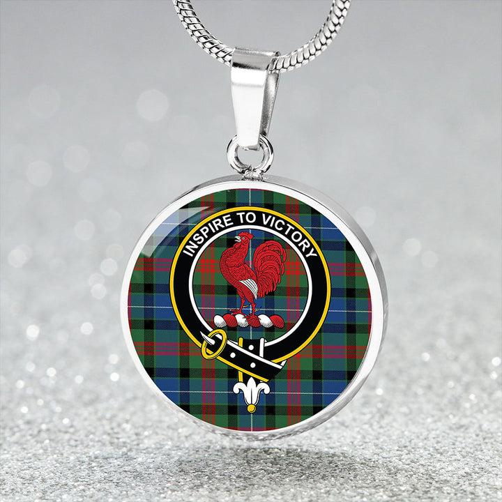 Curry (Currie) Modern Clan Badge Tartan Classic Circle Necklace