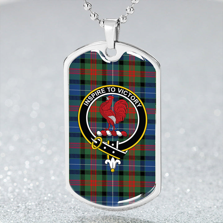 Curry (Currie) Modern Clan Badge Classic Tartan Dog Tag Necklace