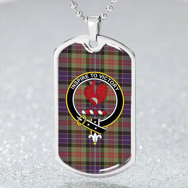 Curry (Currie) Weathered Clan Badge Classic Tartan Dog Tag Necklace
