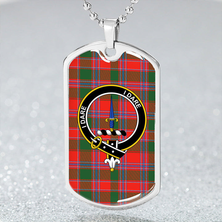 Dalzell  Clan Badge Classic Tartan Dog Tag Necklace