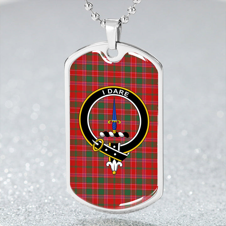 Dalziel Modern Clan Badge Classic Tartan Dog Tag Necklace