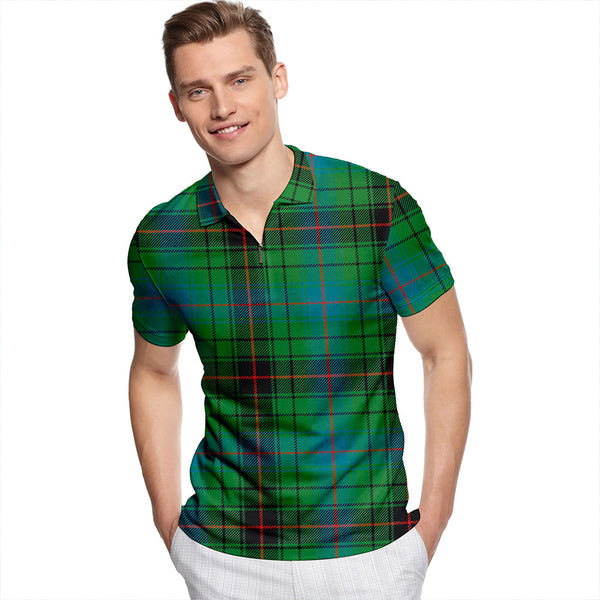 Davidson (Vestiarium Scoticum) Ancient Tartan Classic Lapel Zip Short Sleeve Polo