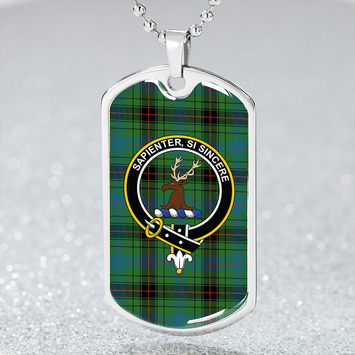 Davidson (Vestiarium Scoticum) Ancient Clan Badge Classic Tartan Dog Tag Necklace