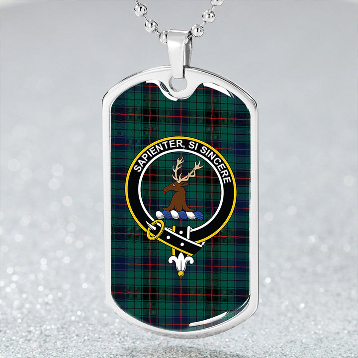Davidson (Vestiarium Scoticum) Modern Clan Badge Classic Tartan Dog Tag Necklace