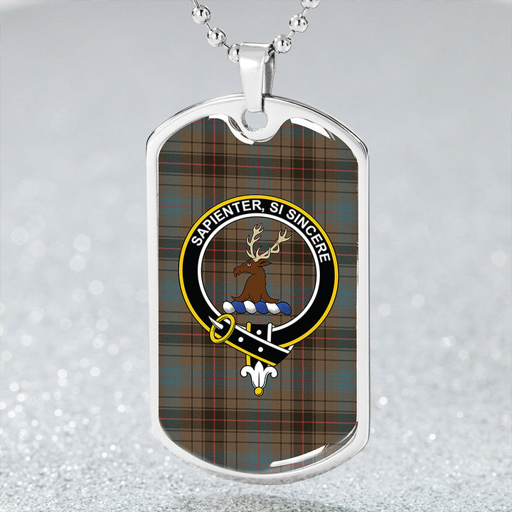 Davidson (Vestiarium Scoticum) Weathered Clan Badge Classic Tartan Dog Tag Necklace