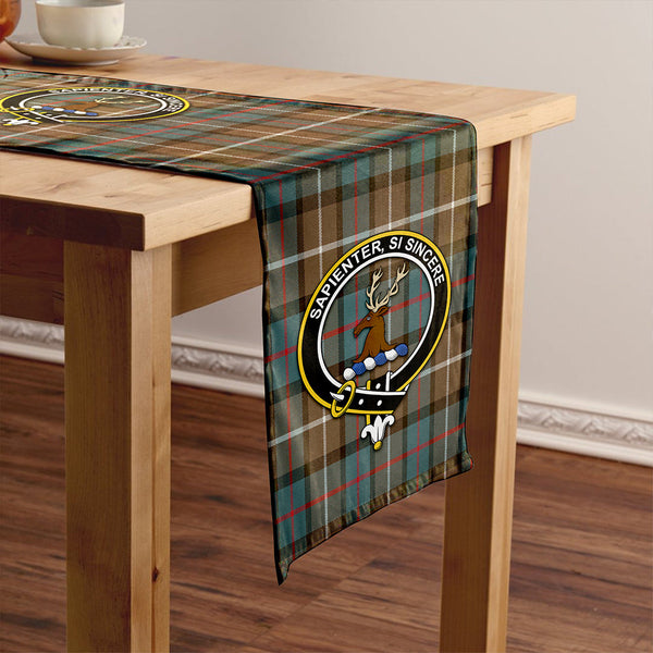 Davidson of Tulloch Weathered Clan Badge Tartan Table Runner