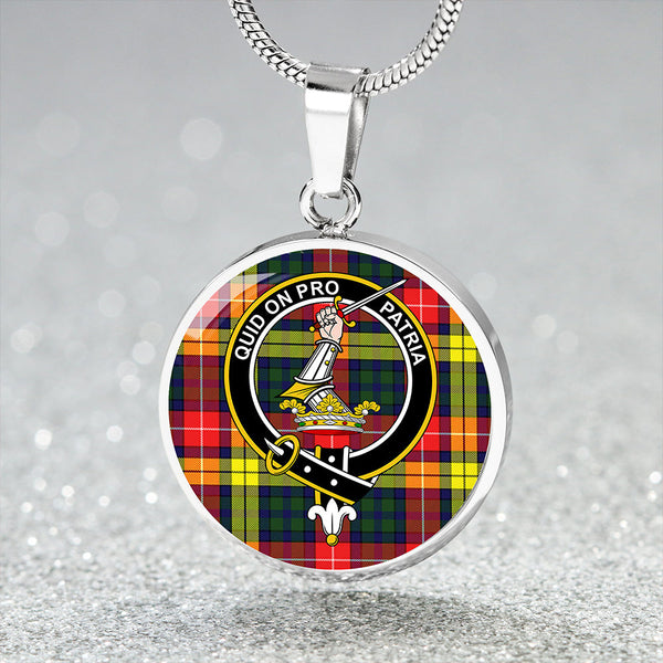 Dewar Clan Badge Tartan Classic Circle Necklace