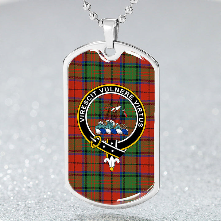 Dickie Modern Clan Badge Classic Tartan Dog Tag Necklace
