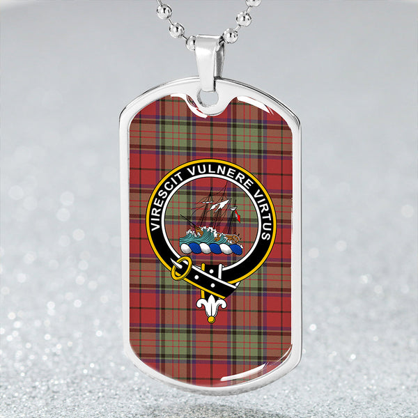 Dickie Weathered Clan Badge Classic Tartan Dog Tag Necklace