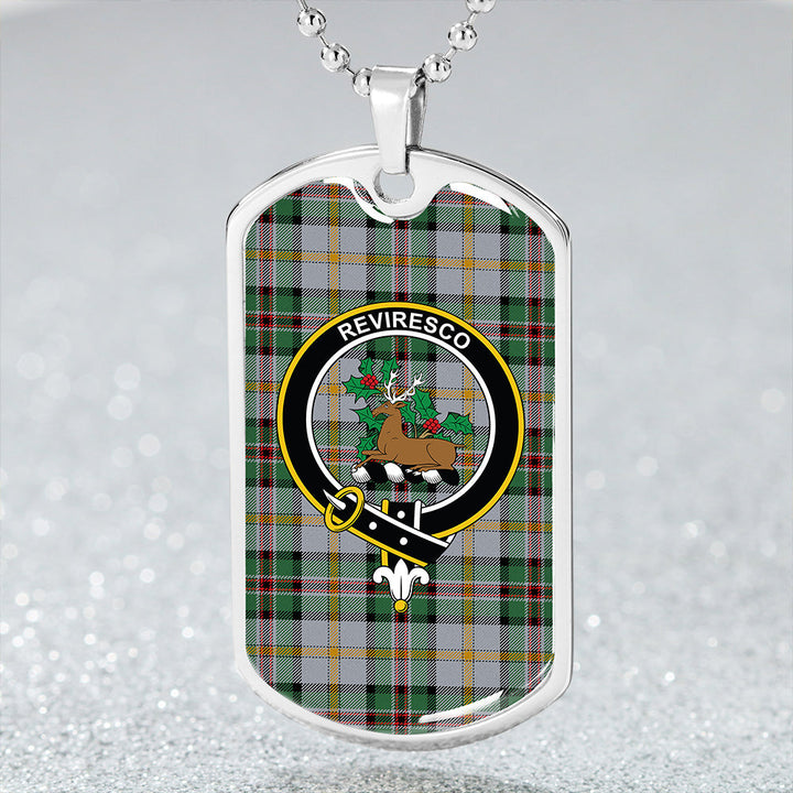 Dinwoodie Modern Clan Badge Classic Tartan Dog Tag Necklace