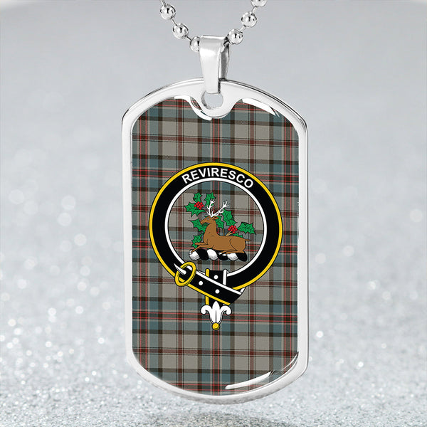 Dinwoodie Weathered Clan Badge Classic Tartan Dog Tag Necklace