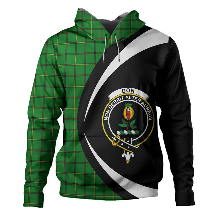 Don (Tribe of Mar) Clan Badge Tartan Hoodie Circle Style