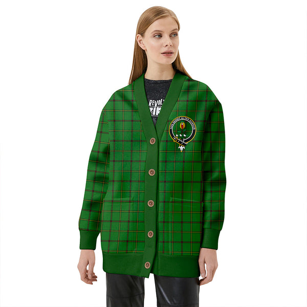Don (Tribe of Mar) Clan Badge Tartan V-neck Cardigan