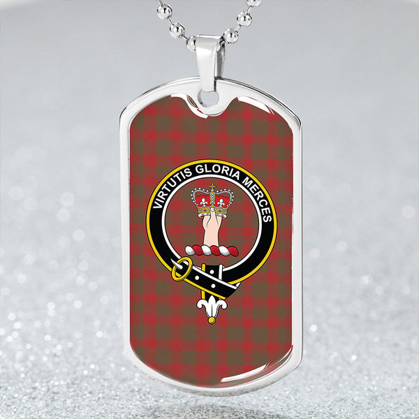 Donachie Weathered Clan Badge Classic Tartan Dog Tag Necklace