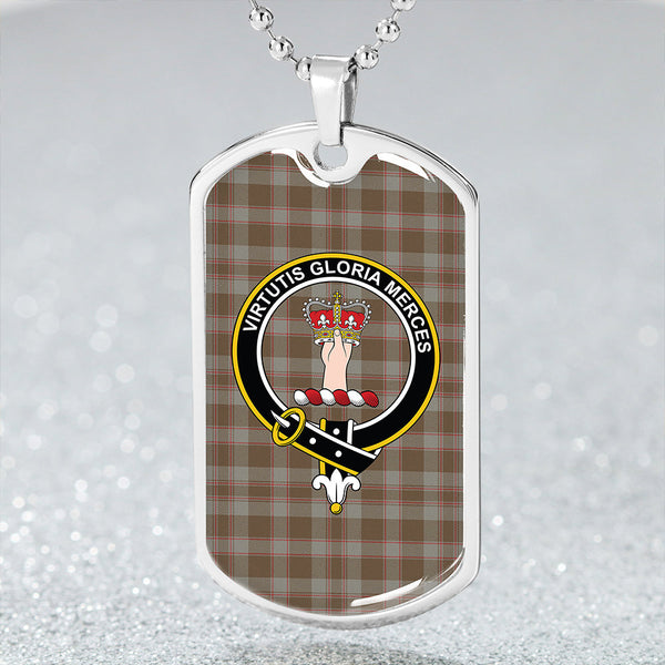 Donachie of Brochloch Hunting Weathered Clan Badge Classic Tartan Dog Tag Necklace